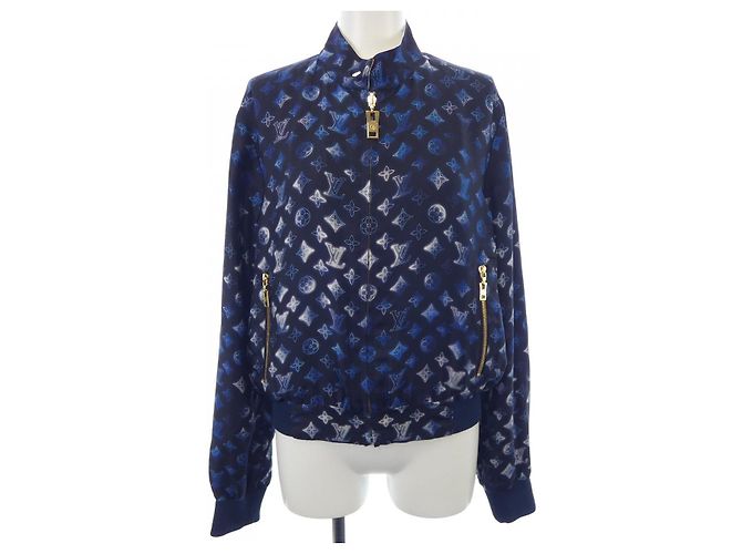 Blouson de seda Louis Vuitton Negro Azul marino