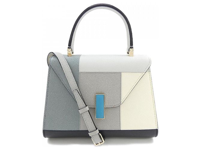 Valextra Kalbsleder Tasche Braun Schwarz Beige