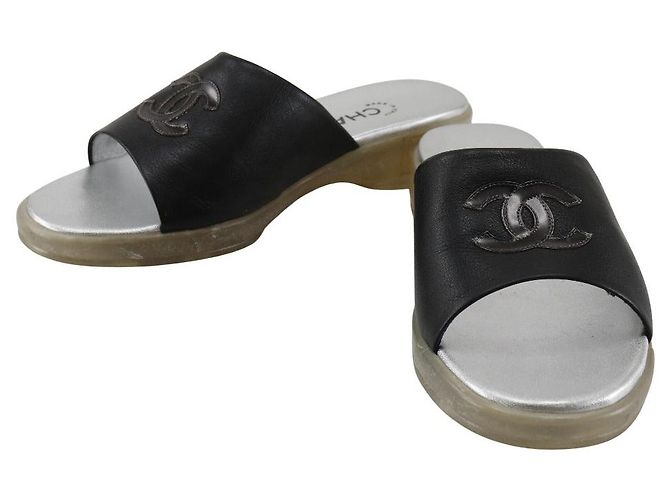 Timeless Sandali Chanel Coco Mark in pelle Nero