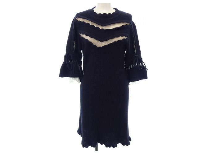 Autre Marque Self-Portrait Kleid Blau Marineblau
