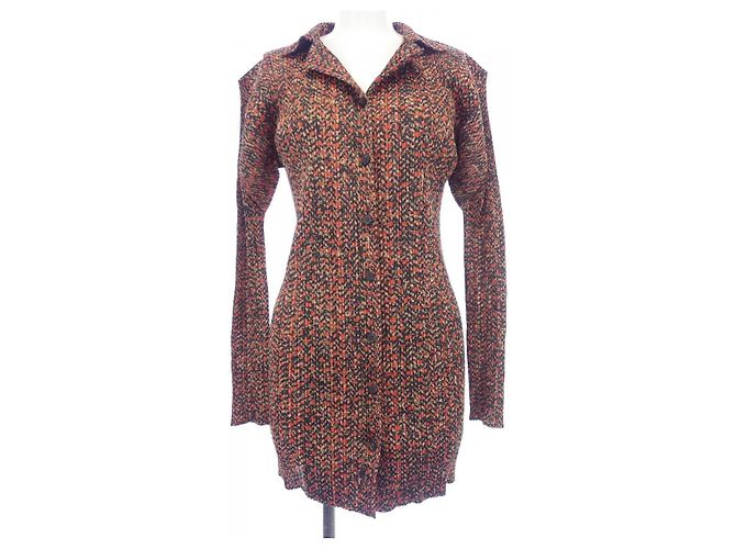 Autre Marque Camicia Pleats Please PP74-JK725 Marrone Rosso