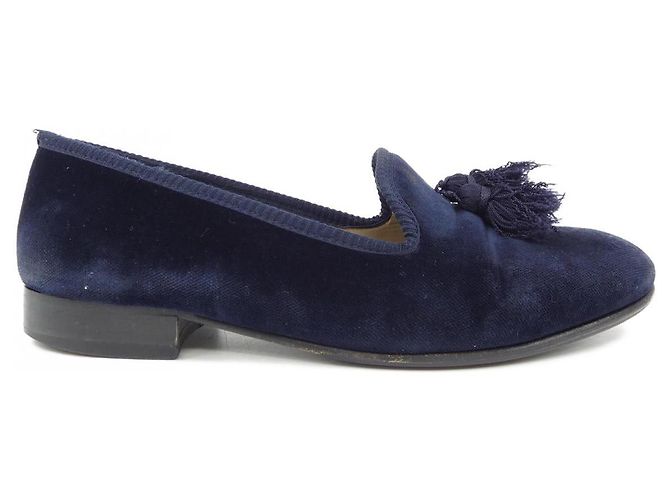Autre Marque Lederschuhe mit Fliege Blau Marineblau