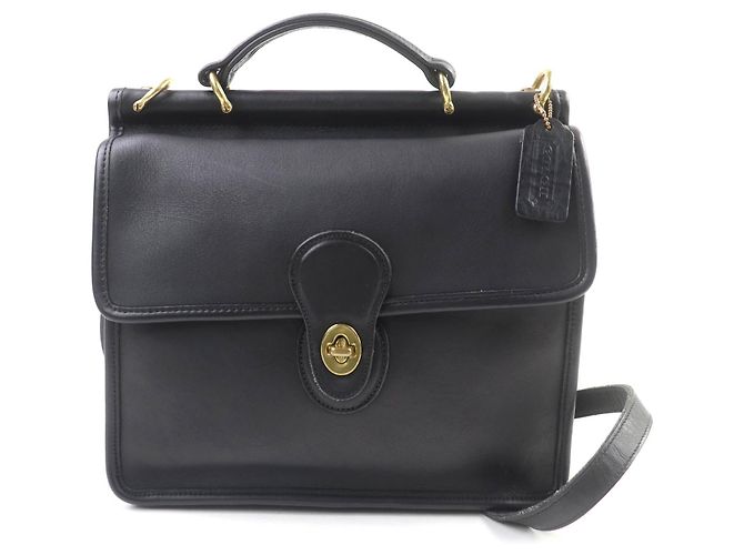 COACH 9927 Bolso de hombro de piel Negro