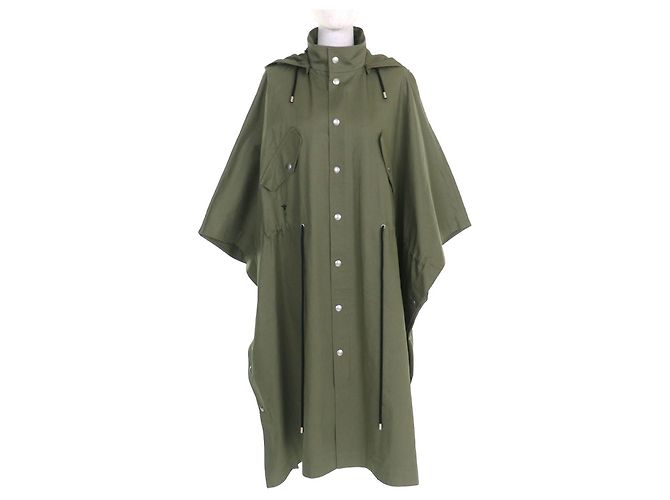 Casaco capa militar com bordado de abelha Christian Dior Verde Caqui