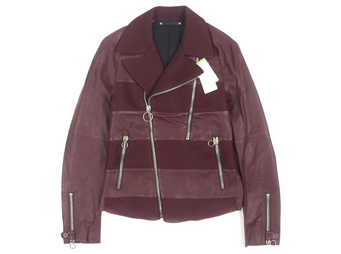 Giacca in pelle di pecora Paul Smith Marrone Bordò