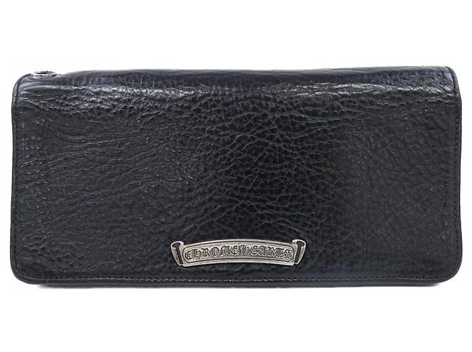 Chrome Hearts LNG SNGL FOLD TIPS Leather Wallet Black