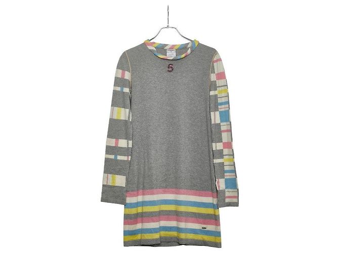 Timeless Vestido de algodão e cashmere Chanel Cinza