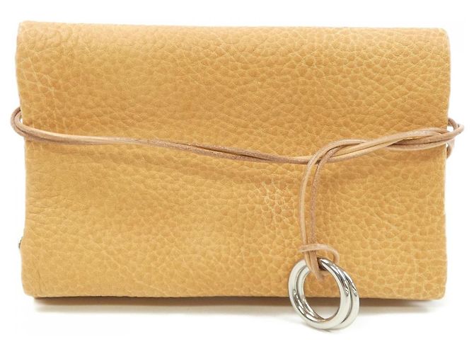 Autre Marque Pochette de cuero saddle Somes Beige