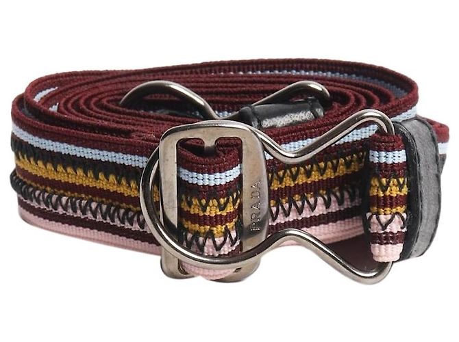 Prada Multi elasticated adjustable stripe belt Multiple colors