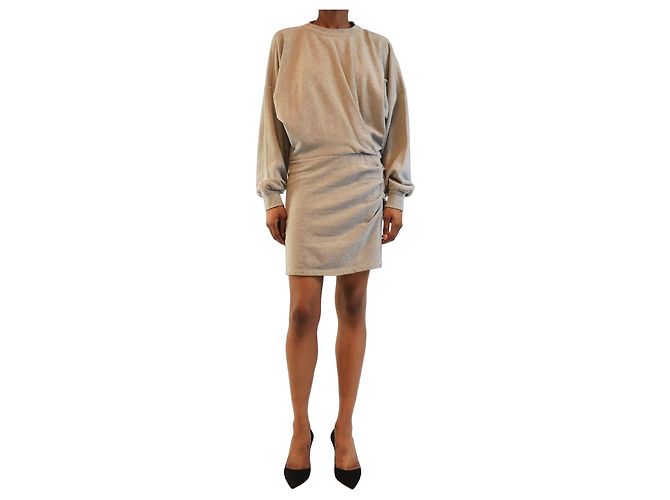 Isabel Marant Etoile Vestido sudadera drapeado gris - talla UK 8