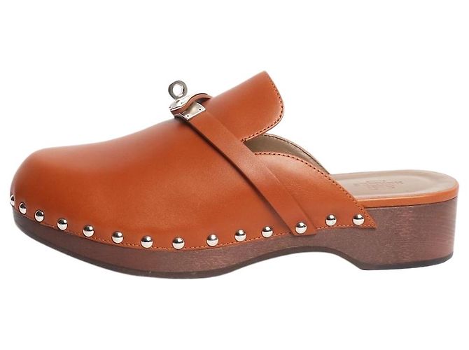 Kelly Hermès Tan leather clogs - size EU 39 Brown
