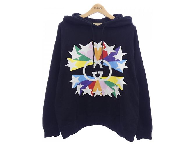 Gucci Baumwoll-Kapuzenpullover Schwarz 