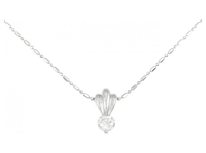 Autre Marque Platin-Diamant-Halskette Silber