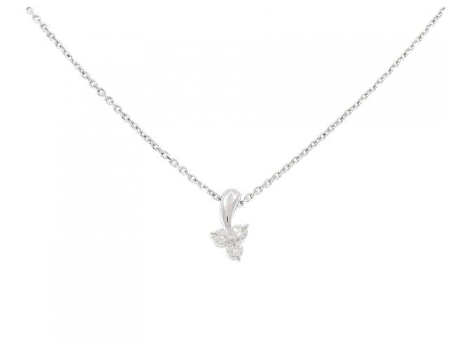 Autre Marque Collana in oro bianco 10K e diamanti Argento