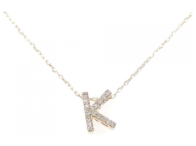Autre Marque Au750 Diamant Initialen K Halskette Pink