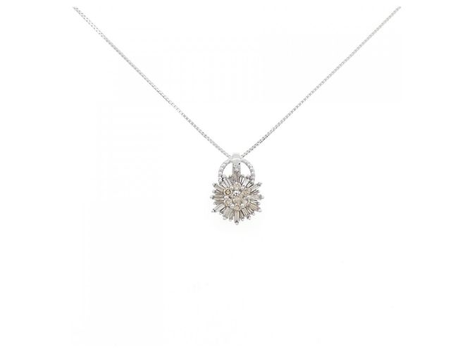 Autre Marque Collar de oro blanco Au750 y diamantes Plata