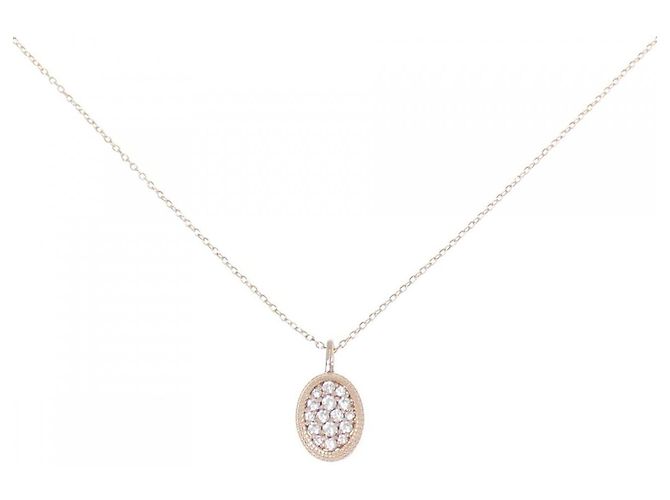 Autre Marque Collana in oro rosa K14 e zircone cubico