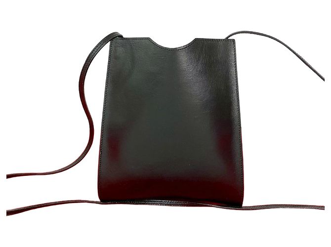 Hermès Bolsa de ombro de couro Hermes Omenito Preto