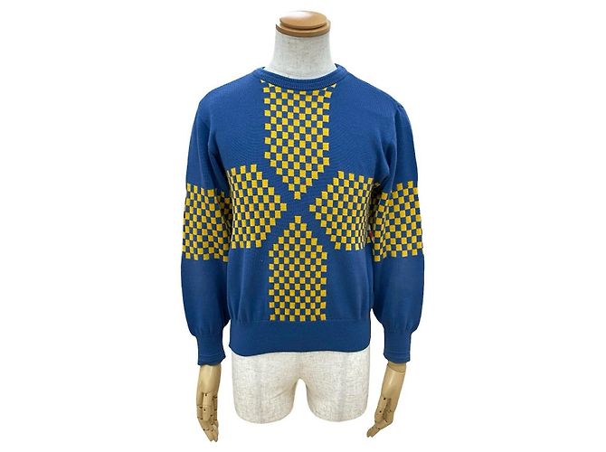 Top de malha de lã Christian Dior Azul Amarelo