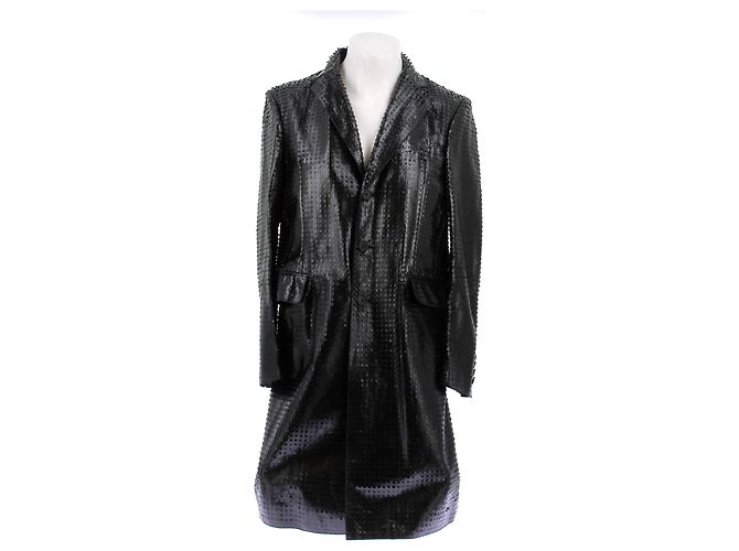 Givenchy Perforated leather coat Black