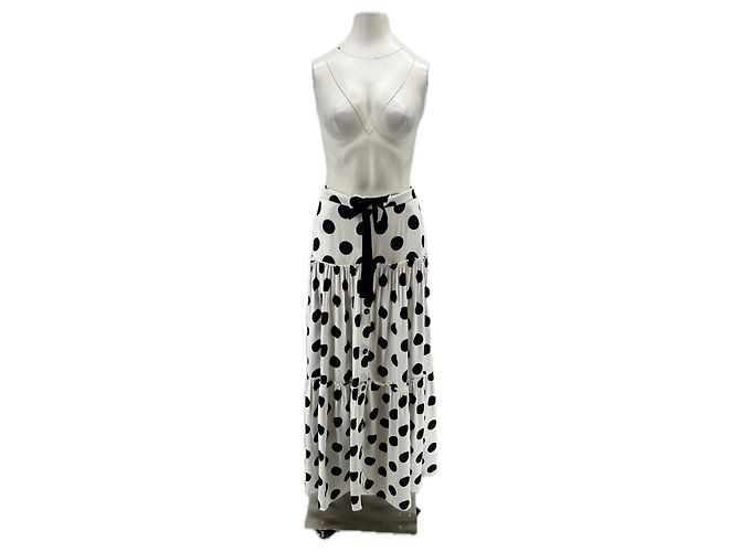 Autre Marque Saia branca com bolinhas pretas Branco