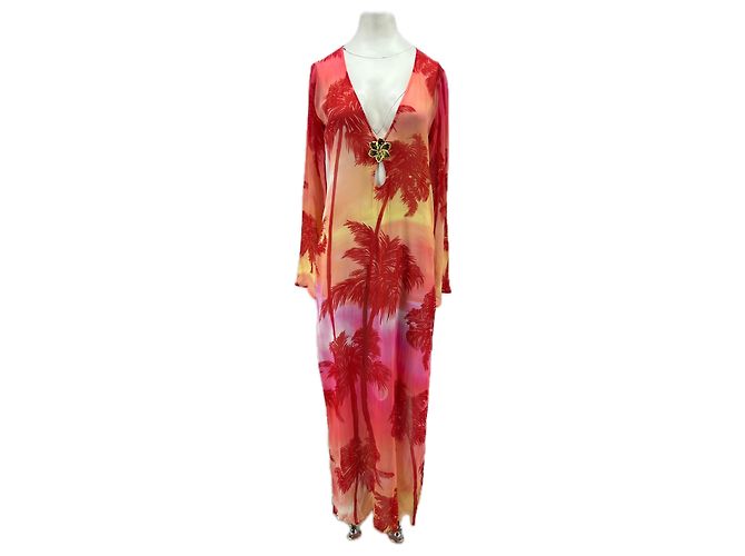 Autre Marque Bedrucktes Viskosekleid Pink
