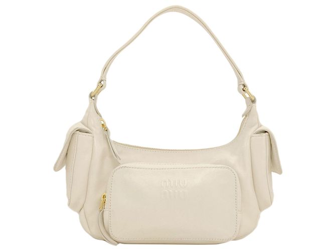 Borsa a tracolla Miu Miu in pelle di vitello bianca Bianco
