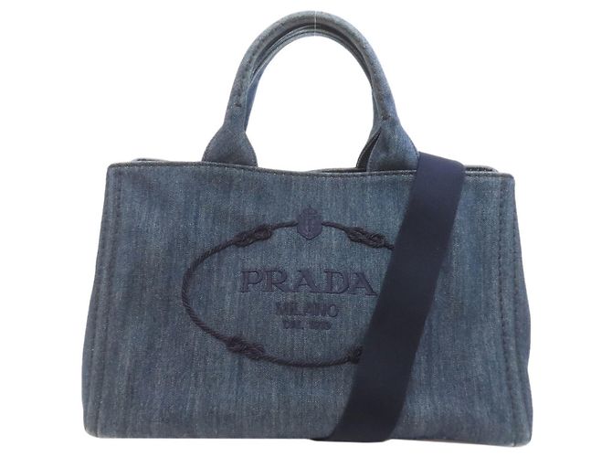 Borsa 2-Way Prada Canapa Blu