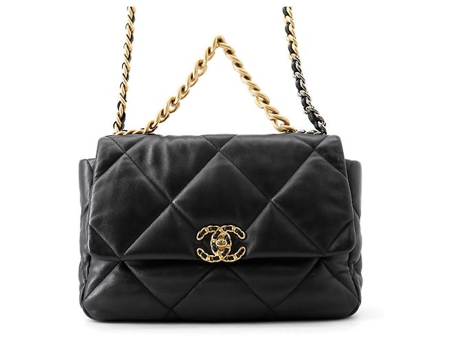 Bolsa de ombro com corrente Chanel CHANEL19 Preto