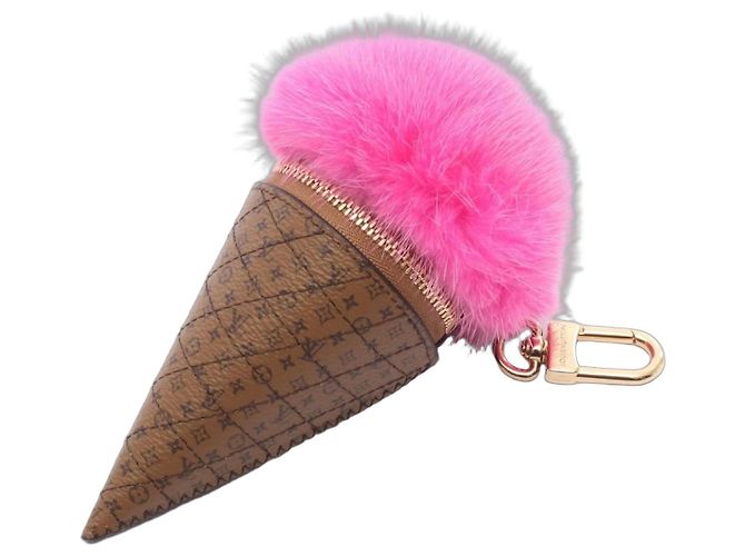 Louis Vuitton LV Ice Cream Monogram Reverse Rose Charm Marron