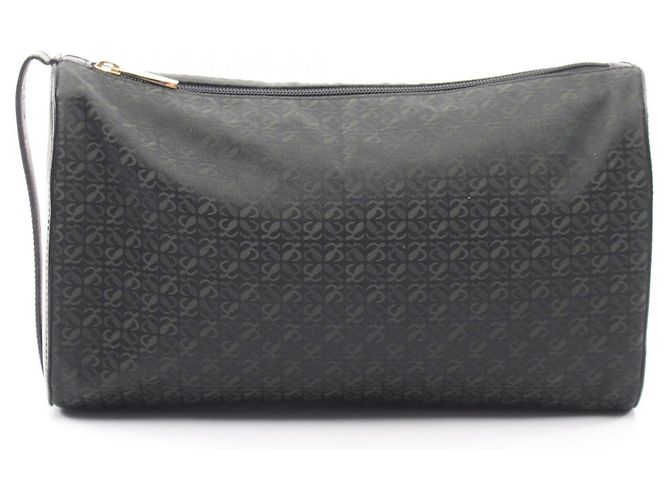 Borsa a mano clutch Loewe Anagram Second Bag Nero Verde