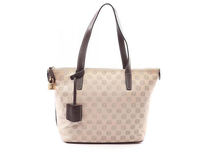 Borsa Tote Loewe Anagram Marrone Beige