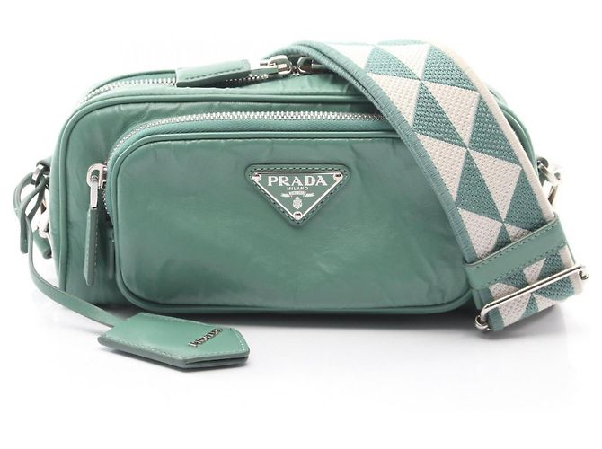 Sac à bandoulière Prada Triangle Plate Vert