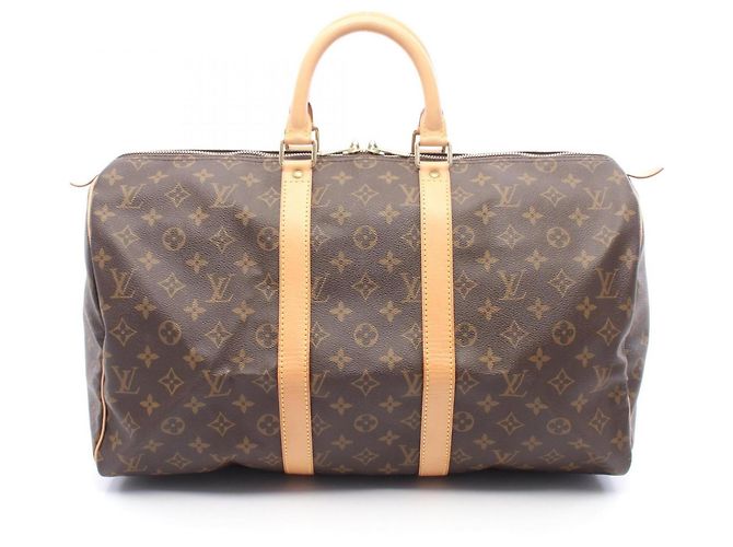 Bolsa Boston Louis Vuitton Keepall 45 Monogram Marrom