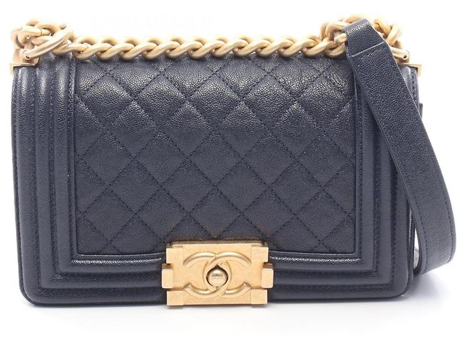 Borsa a Spalla Chanel Boy Small Blu navy