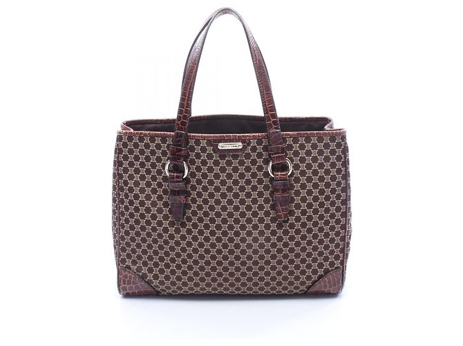 Céline Celine Macadam Präge-Tote Bag Braun
