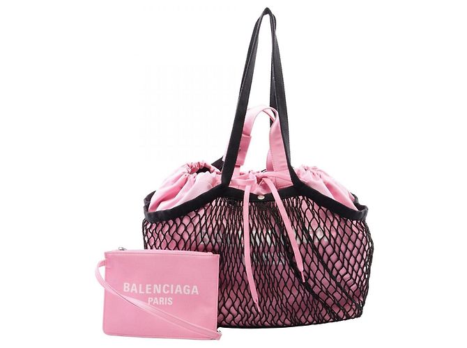 Borsa Tote 2Way Balenciaga 24 7 Medium Nero Rosa