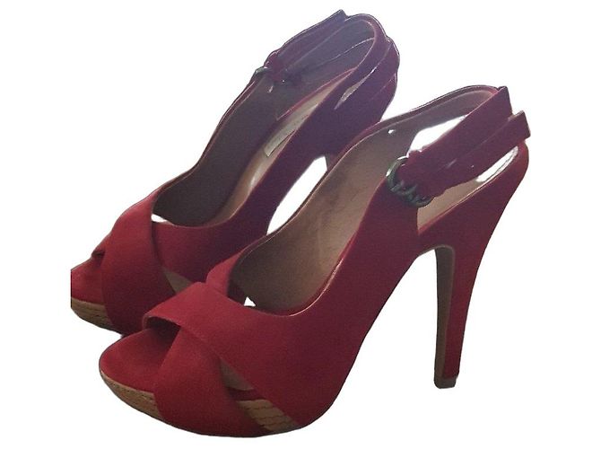 Tosca Blu Red suede platform sandals