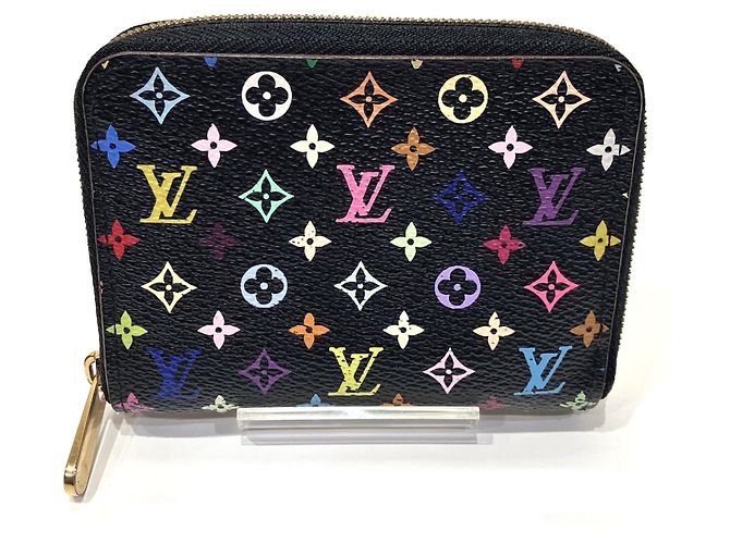 Louis Vuitton Zippy Coin Purse Black Multiple colors Monogram