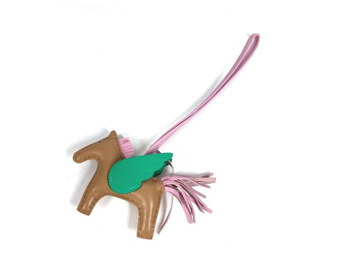 Hermès Porte-clés Cheval Hermes Cheval Rodeo Pegasus PM Rose Beige Vert