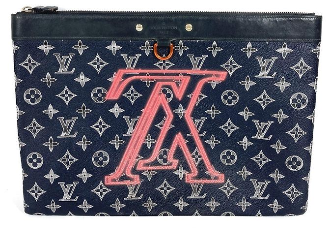Pochette Apollo Monogram Ink Louis Vuitton Roja Azul marino