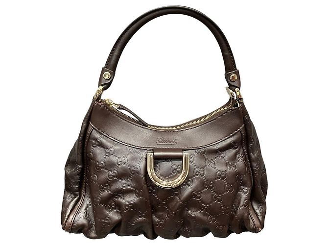 Bolsa Abbey Gucci em couro chocolate Castanho escuro