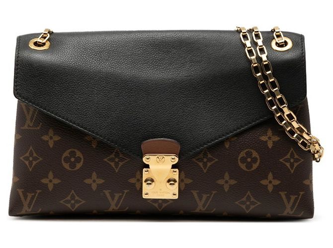 Borsa a Spalla Louis Vuitton Monogram Pallas Chain Marrone Nero