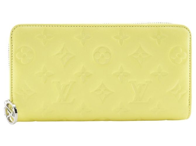 Louis Vuitton Zippy Wallet Langgeldbörse aus Lammfell Gelb