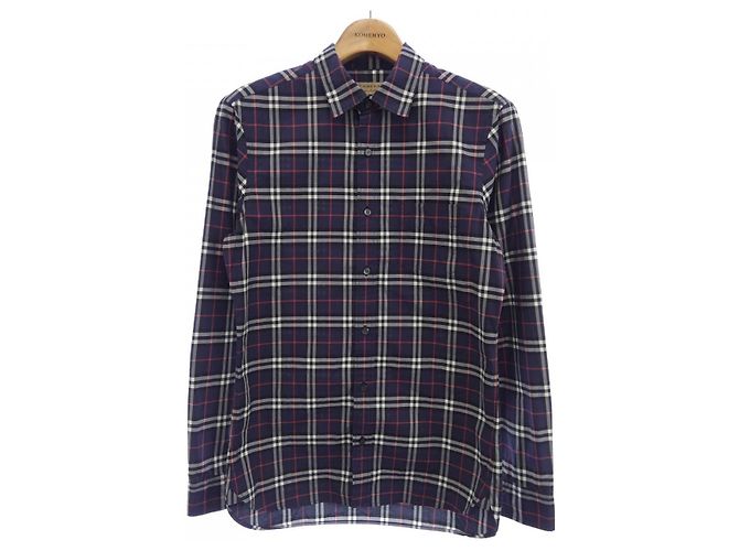 Burberry Hemd Rot Blau Marineblau