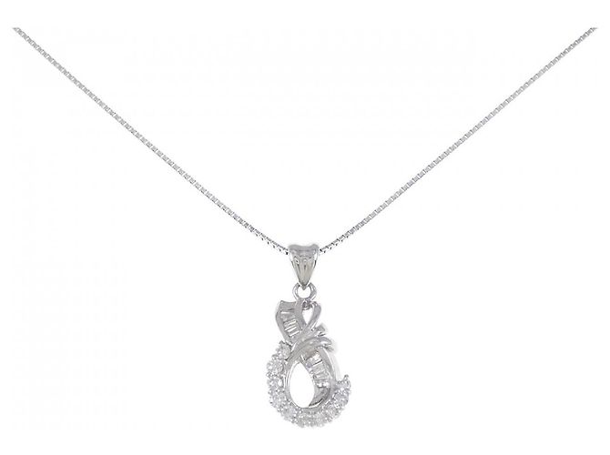 Autre Marque PT950 Diamant-Halskette Silber