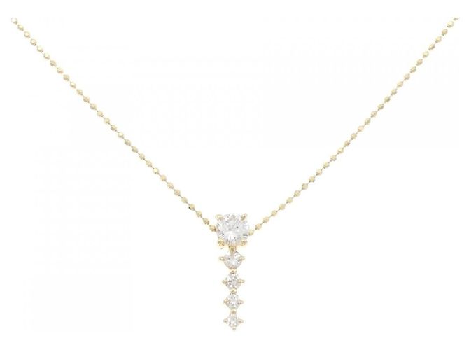 Autre Marque Colar de Au750 e Diamantes Dourado
