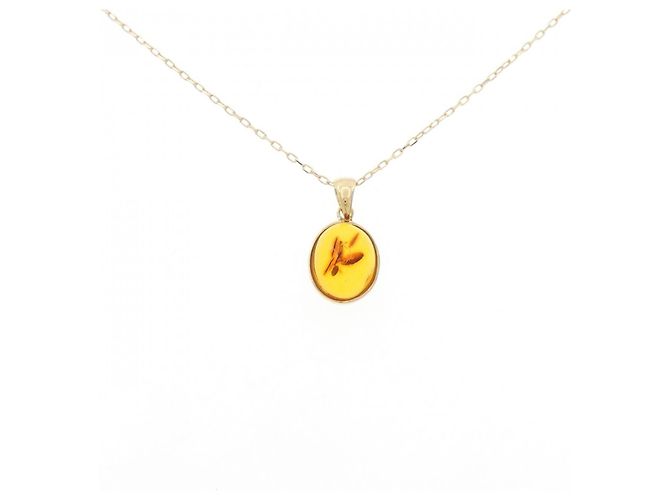 Autre Marque Colar de Âmbar Au750 Dourado