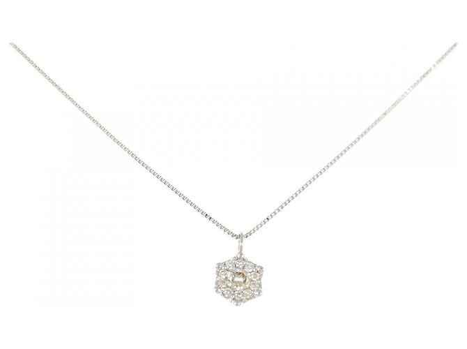 Autre Marque Collar de platino y diamantes Plata