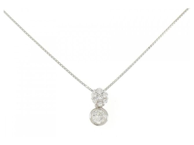 Autre Marque Collar de platino y diamantes Plata